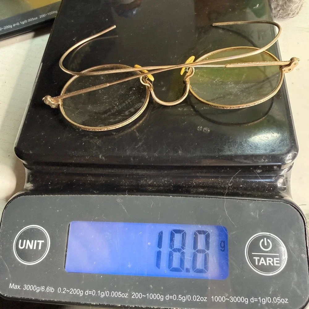 Vintage Estate Wire Frame Glasses Gold 1/10 12K GF Round Engraved